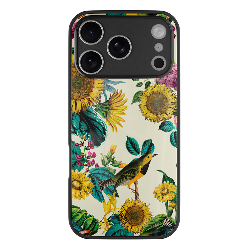 Casimoda iPhone 18 Pro glazen hardcase - Sunflowers