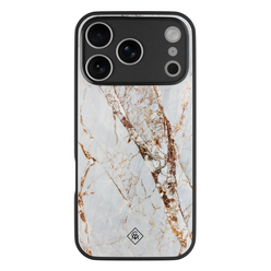 Casimoda iPhone 18 Pro glazen hardcase - Marmer goud