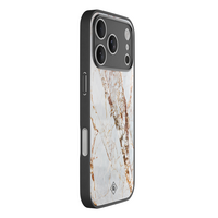 Casimoda iPhone 18 Pro glazen hardcase - Marmer goud