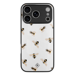 Casimoda iPhone 18 Pro glazen hardcase - Bee happy