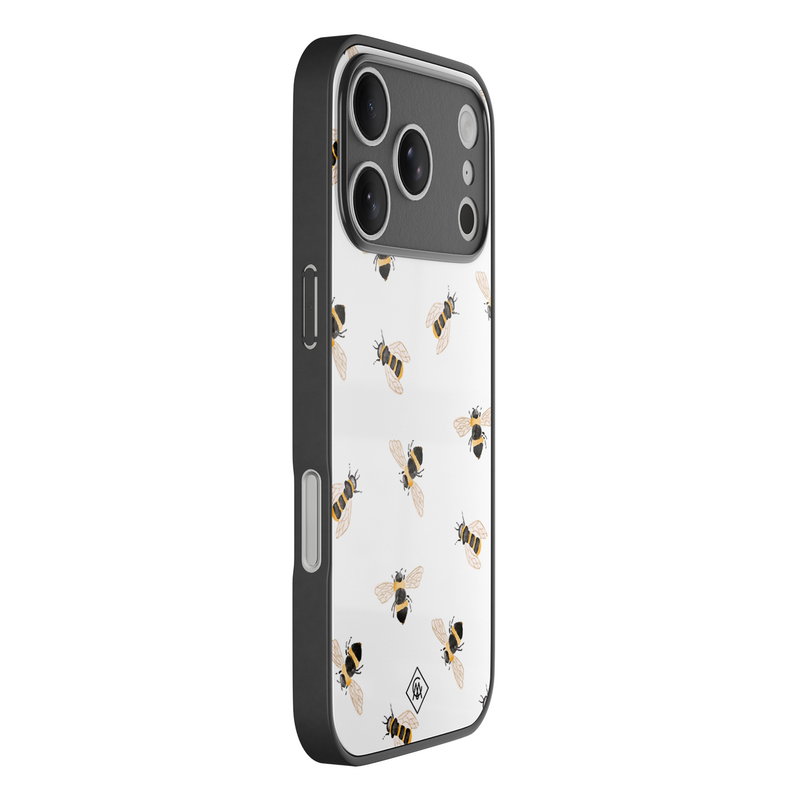 Casimoda iPhone 18 Pro glazen hardcase - Bee happy