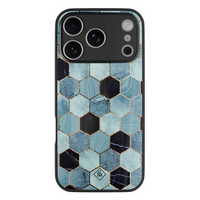 Casimoda iPhone 18 Pro glazen hardcase - Blue cubes