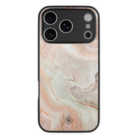Casimoda iPhone 18 Pro glazen hardcase - Marmer waves