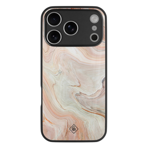 Casimoda iPhone 18 Pro glazen hardcase - Marmer waves