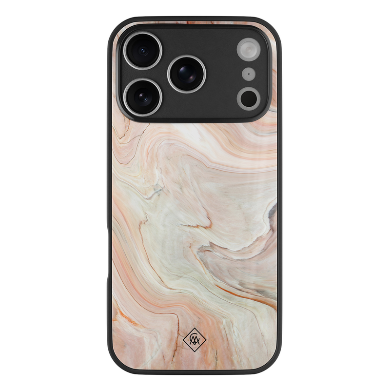 Casimoda iPhone 18 Pro glazen hardcase - Marmer waves