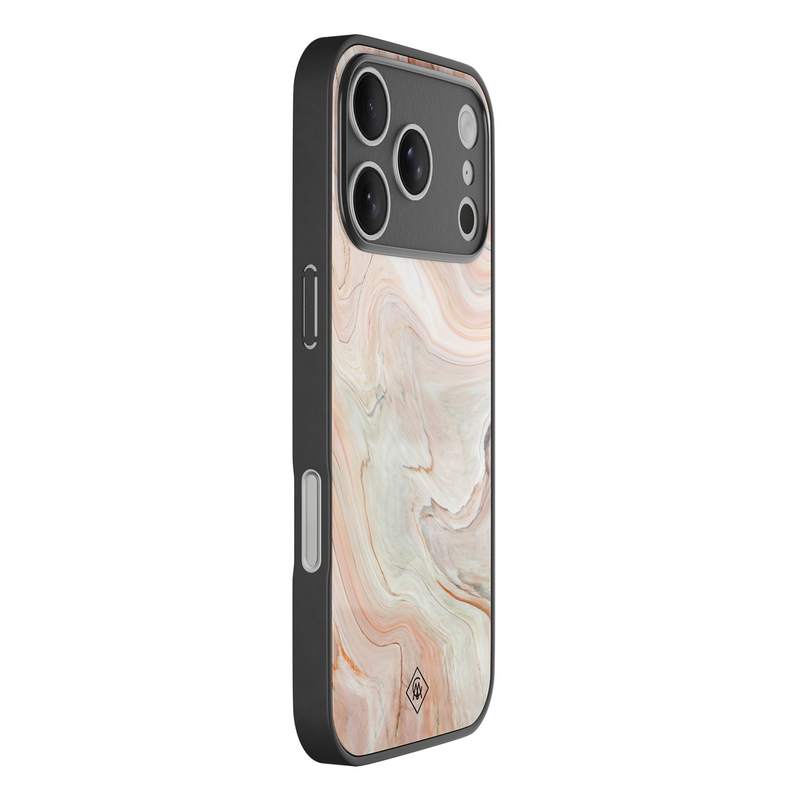 Casimoda iPhone 18 Pro glazen hardcase - Marmer waves
