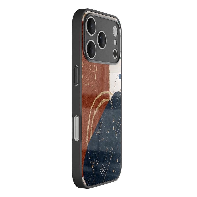 Casimoda iPhone 18 Pro glazen hardcase - Abstract terracotta