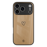 Casimoda iPhone 18 Pro glazen hardcase - Hart bruin