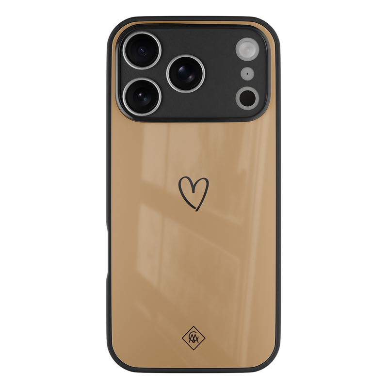 Casimoda iPhone 18 Pro glazen hardcase - Hart bruin