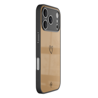 Casimoda iPhone 18 Pro glazen hardcase - Hart bruin
