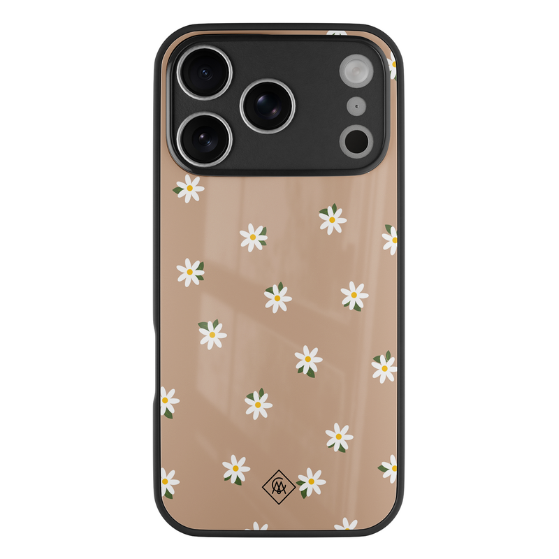 Casimoda iPhone 18 Pro glazen hardcase - Sweet daisies