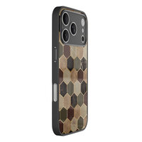 Casimoda iPhone 18 Pro glazen hardcase - Kubus bruin groen