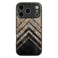 Casimoda iPhone 18 Pro glazen hardcase - Chevron luipaard
