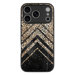 Casimoda iPhone 18 Pro glazen hardcase - Chevron luipaard