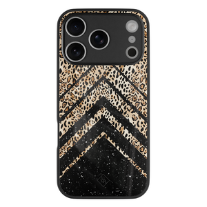 Casimoda iPhone 18 Pro glazen hardcase - Chevron luipaard
