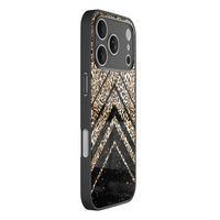 Casimoda iPhone 18 Pro glazen hardcase - Chevron luipaard