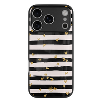 Casimoda iPhone 18 Pro glazen hardcase - Hart streepjes