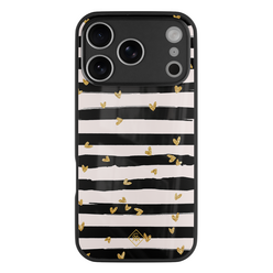 Casimoda iPhone 18 Pro glazen hardcase - Hart streepjes