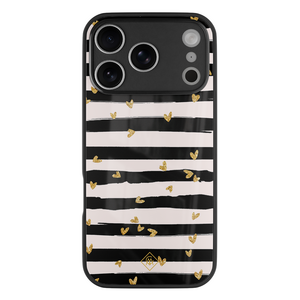 Casimoda iPhone 18 Pro glazen hardcase - Hart streepjes
