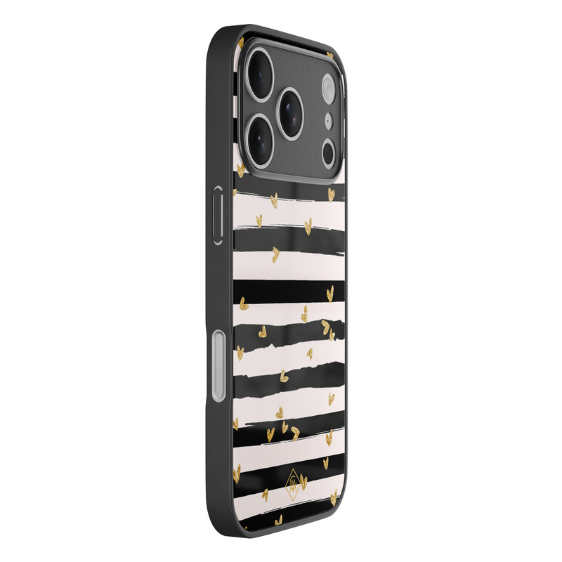 Casimoda iPhone 18 Pro glazen hardcase - Hart streepjes