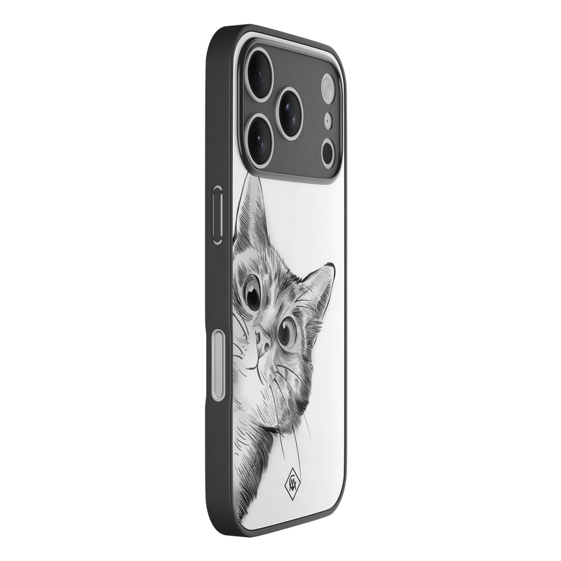 Casimoda iPhone 18 Pro glazen hardcase - Peekaboo kat