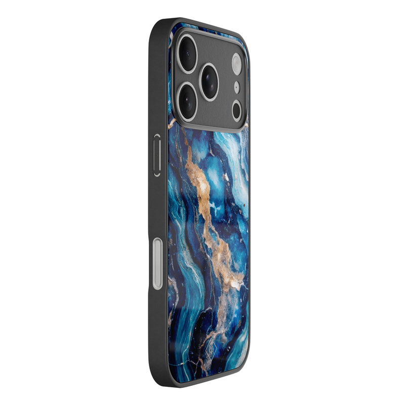 Casimoda iPhone 18 Pro glazen hardcase - Ocean marble