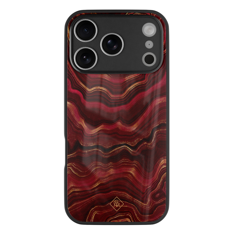 Casimoda iPhone 18 Pro glazen hardcase - Agate rood