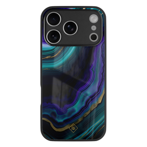 Casimoda iPhone 18 Pro glazen hardcase - Smaragd paars groen