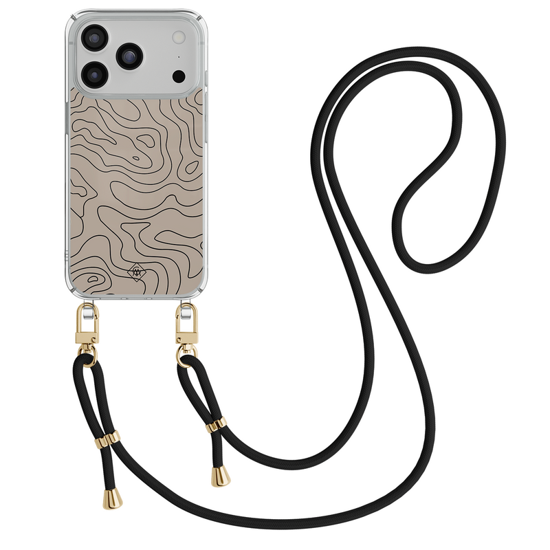 Casimoda iPhone 18 Pro hoesje met zwart koord - Abstract lines