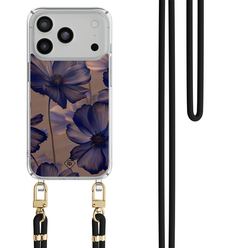 Casimoda iPhone 18 Pro hoesje met zwart koord - Twilight petals