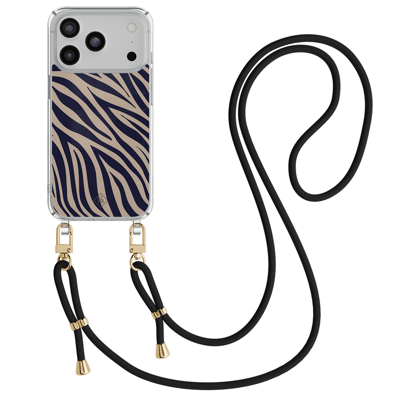 Casimoda iPhone 18 Pro hoesje met zwart koord - Wavy twist