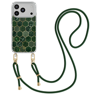 Casimoda iPhone 18 Pro hoesje met groen koord - Kubus groen