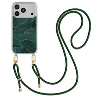 Casimoda iPhone 18 Pro hoesje met groen koord - Monstera leaves