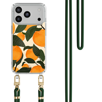 Casimoda iPhone 18 Pro hoesje met groen koord - Orange garden