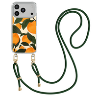Casimoda iPhone 18 Pro hoesje met groen koord - Orange garden
