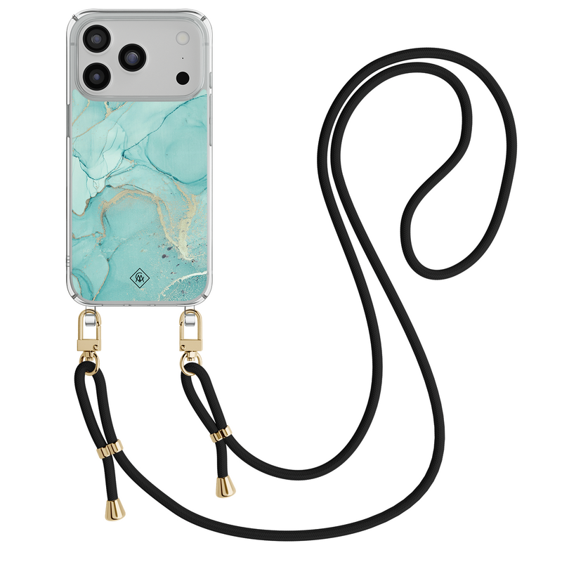 Casimoda iPhone 18 Pro hoesje met zwart koord - Touch of mint