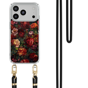 Casimoda iPhone 18 Pro hoesje met zwart koord - Floral garden