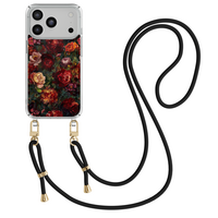 Casimoda iPhone 18 Pro hoesje met zwart koord - Floral garden