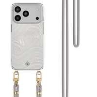 Casimoda iPhone 18 Pro hoesje met grijs koord - Abstract waves