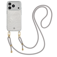 Casimoda iPhone 18 Pro hoesje met grijs koord - Abstract waves