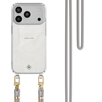 Casimoda iPhone 18 Pro hoesje met grijs koord - Vive la vie