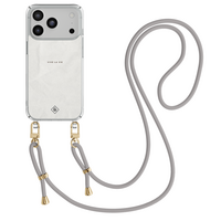 Casimoda iPhone 18 Pro hoesje met grijs koord - Vive la vie