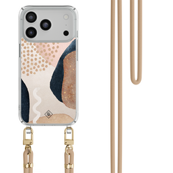 Casimoda iPhone 18 Pro hoesje met beige koord - Abstract dots