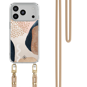 Casimoda iPhone 18 Pro hoesje met beige koord - Abstract dots