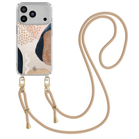 Casimoda iPhone 18 Pro hoesje met beige koord - Abstract dots