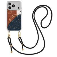Casimoda iPhone 18 Pro hoesje met zwart koord - Abstract terracotta