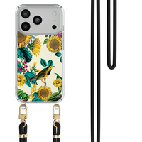 Casimoda iPhone 18 Pro hoesje met zwart koord - Sunflowers