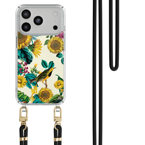 Casimoda iPhone 18 Pro hoesje met zwart koord - Sunflowers