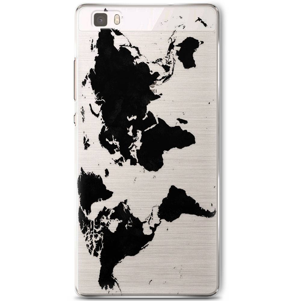 Huawei P8 Lite siliconen hoesje Wereldmap