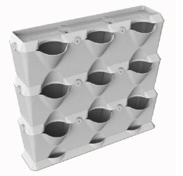 MINIGARDEN VERTICAL 3 MODULE STARTER SET - KLEUR GRIJS